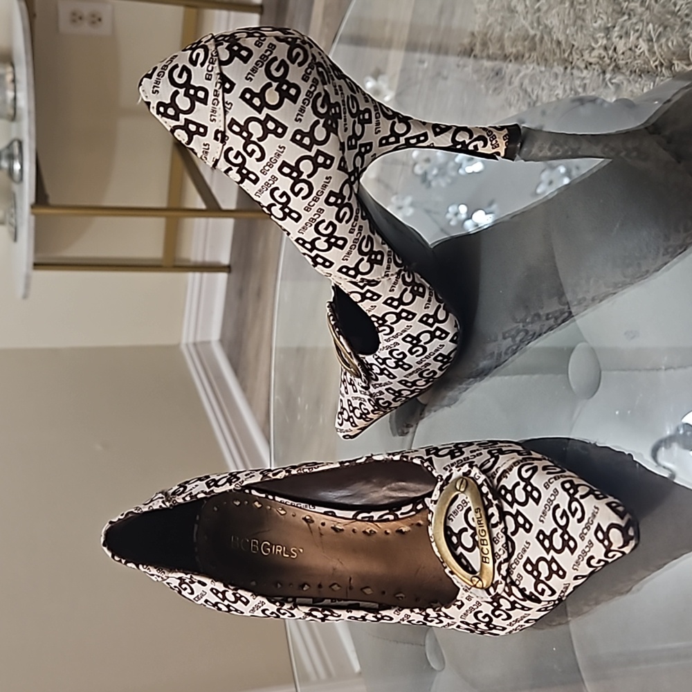 BCBGirls Retro Logo Fabric Pumps